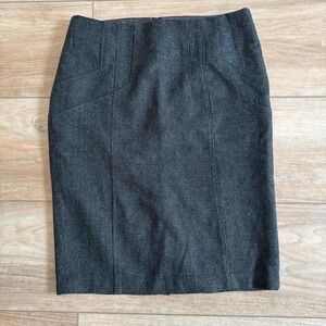Dalia Collections Wool Blend Grey Pencil Skirt Women's Size 6